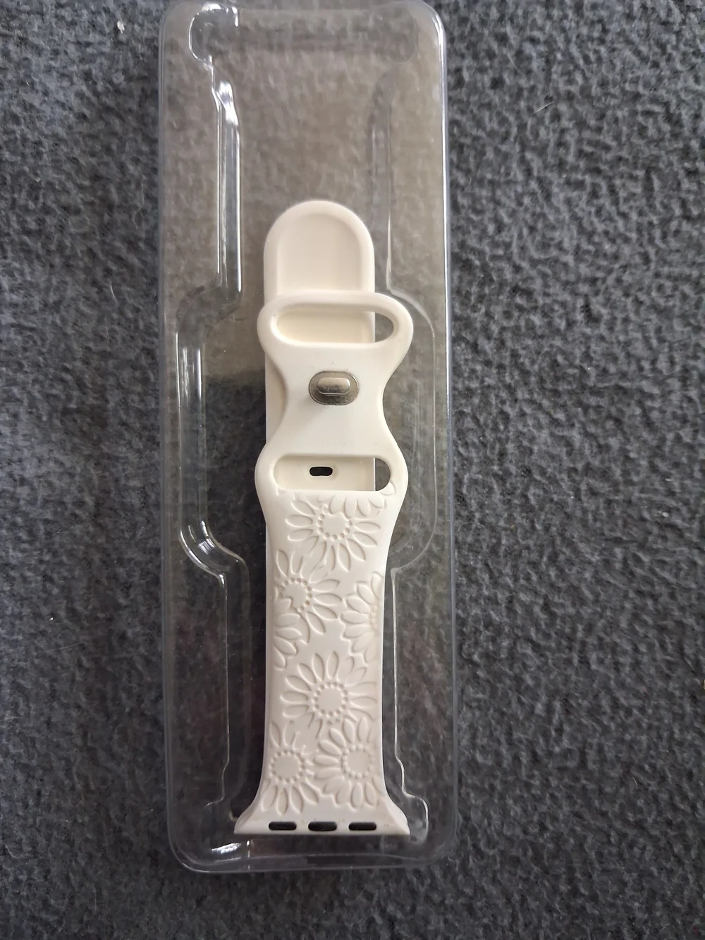 White Floral Silicone Smartwatch Band